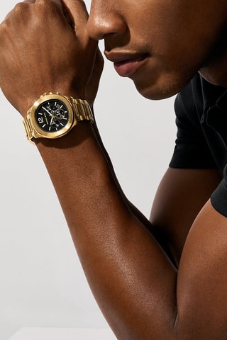 Roestvrijstalen Quartz Horloge - Chronograaf - Goudkleurig