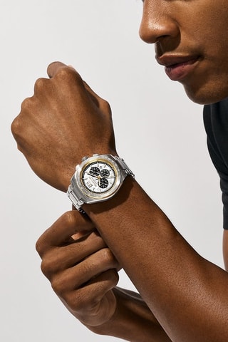 Roestvrijstalen Quartz Horloge - Tachymeter - Zilverkleurig en Goudkleurig