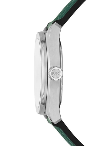 Stoffen Quartz Horloge - Groen en Zilverkleurig