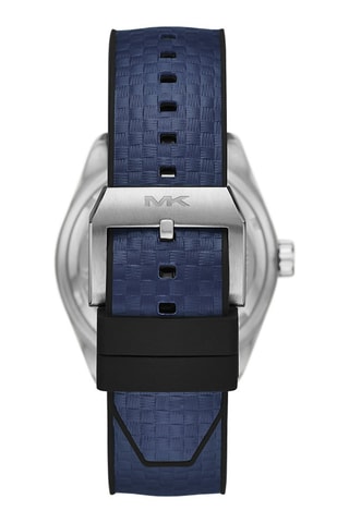 Stoffen Quartz Horloge - Blauw en Zilverkleurig