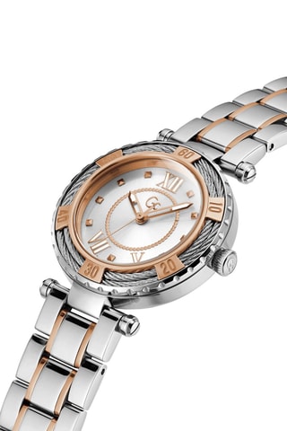 Stalen Quartz Horloge Zilverkleurig en Roségoudkleurig