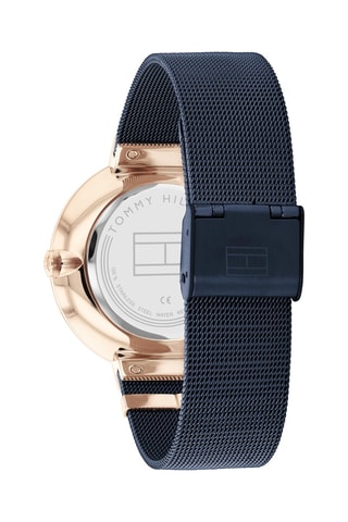 Stalen Quartz Horloge - Marineblauw en Roségoudkleurig