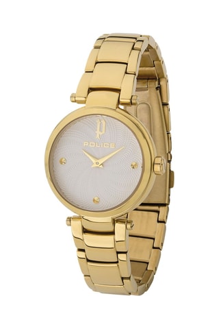 Montre à quartz en acier et plaqué ion or jaune Korana