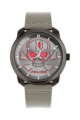 Leren Quartz Horloge Bleder - Grijs en Zilverkleurig