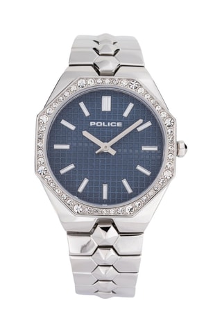 Metalen Quartz Horloge Montaria - Zilverkleurig en Marineblauw