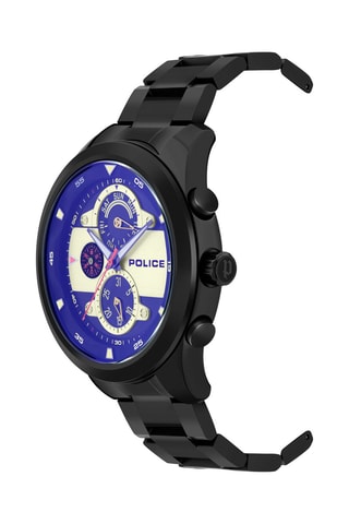 Stalen Doublé Zwart Ion Quartz Horloge Marine