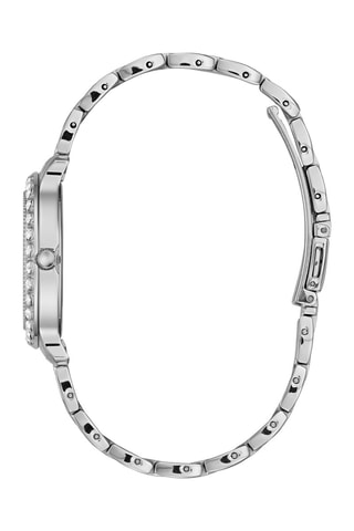 Stalen Quartz Horloge  Zilverkleurig en Roze