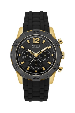 Silicone Quartz Horloge Caliber  Chronograaf - Zwart en Goudkleurig