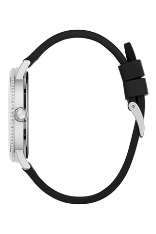 Silicone Quartz Horloge - Zwart en Zilverkleurig