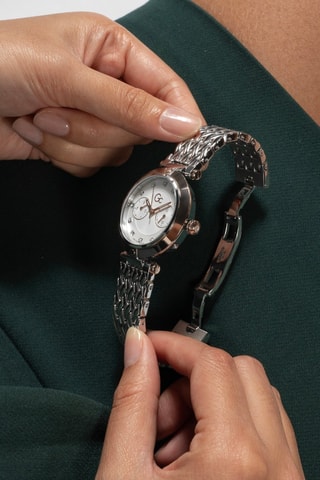 Stalen Quartz Horloge Zilverkleurig en Goudkleurig