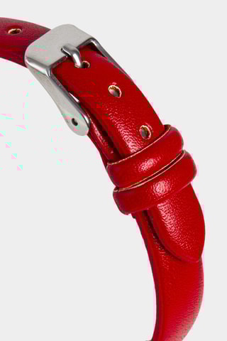 Polyurethaan Quartz Horloge - Rood en Zilverkleurig