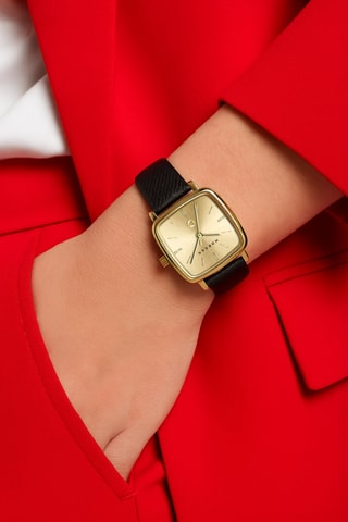 Polyurethaan Quartz Horloge - Zwart en Goudkleurig