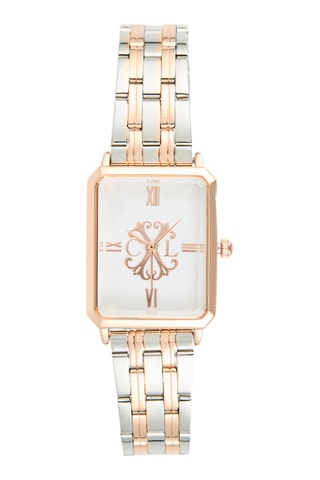 Metalen Quartz Horloge - Zilverkleurig en Roségoudkleurig