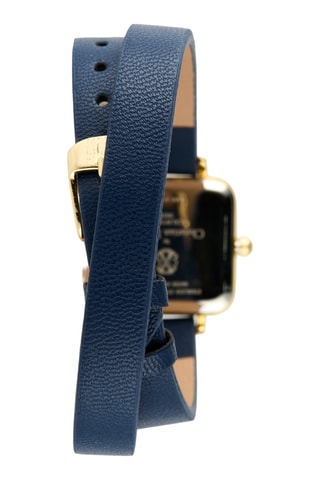 Synthetisch Quartz Horloge - Donkerblauw en Goudkleurig