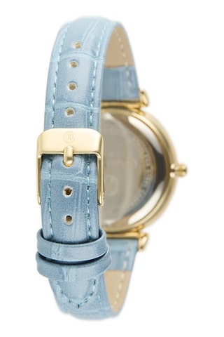 Leren Quartz Horloge - Blauw en Goudkleurig
