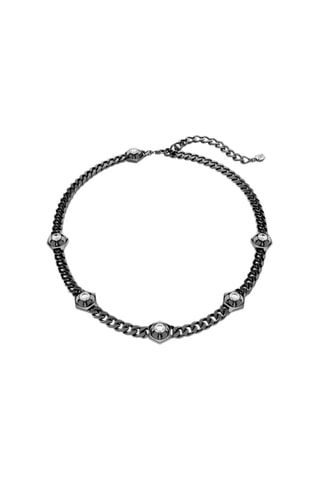Ketting met Swarovski Kristallen Numina - Doublé Zwart Ruthenium
