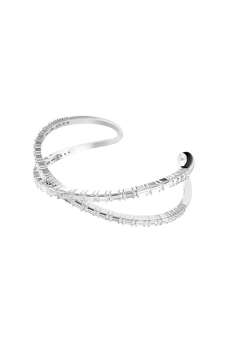 Manchetarmband met Swarovski Kristallen - Zilverkleurig