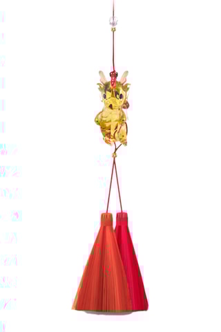 Decoratie om op te hangen - 4,3 x 2,3 x 2 cm - Geel en Rood