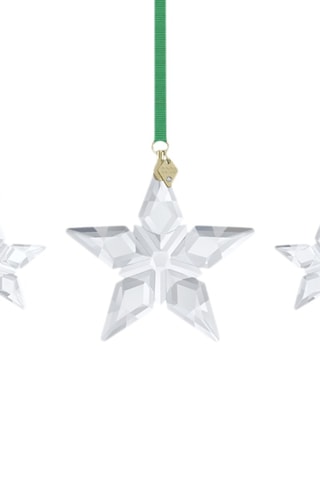 3 Siersterren van Swarovski Kristallen en Doublé Goud - 4,8 x 0,8 x 4,3 cm