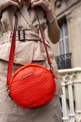 Lamsleren Schoudertas Rondo - Koraalrood