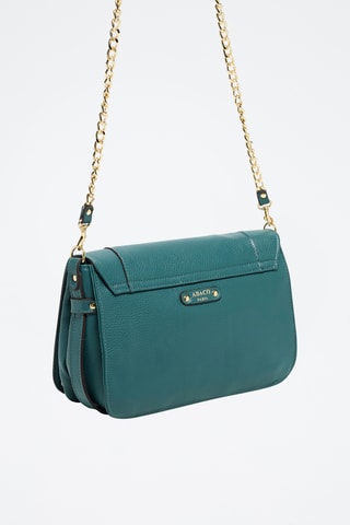 Leren Schoudertas Seren - Goudkleurig en groen