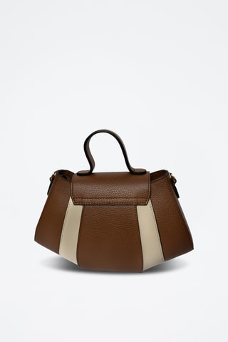 Leren Schoudertas Lara - Beige en bruin