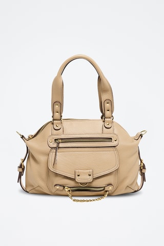 Leren Handtas Mini Odelia - Nude