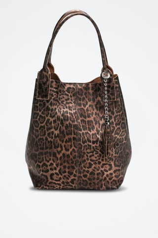 Leren Trendy Handtas Yana - Bruin en zwart