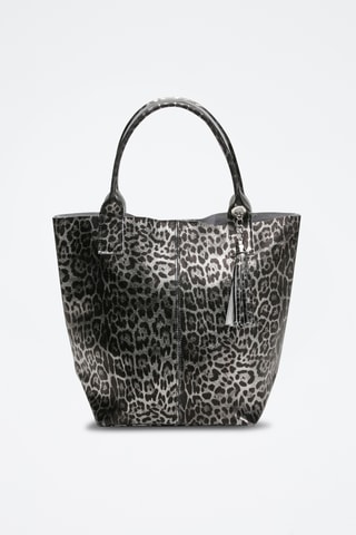 Leren Trendy Handtas Yana - Grijs en zwart