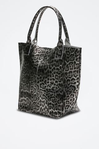 Leren Trendy Handtas Yana - Grijs en zwart