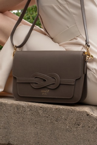 Leren Schoudertas Ambre  - Taupe