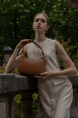 Leren Trendy Handtas Juna  - Camel