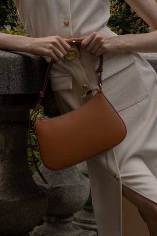 Leren Trendy Handtas Juna  - Camel