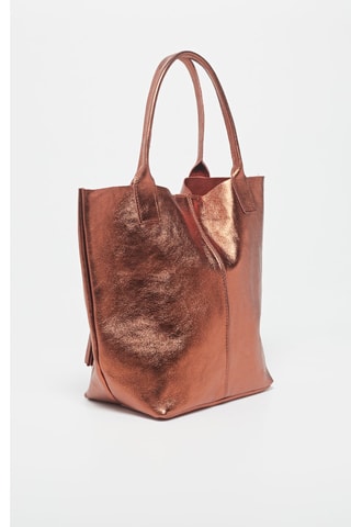 Leren Trendy Handtas Yana - Bruin en goudkleurig