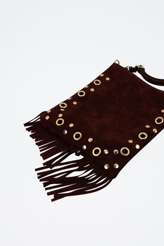 	Leren Schoudertas Velvet  - Bordeauxrood