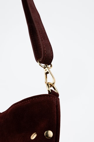 	Leren Schoudertas Velvet  - Bordeauxrood