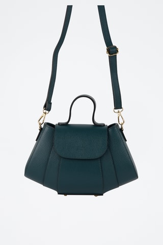 Leren Schoudertas Lara  - Zeegroen