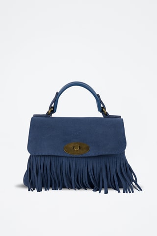 	Leren Handtas Frange  - Blauw