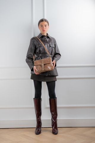 Leren Schoudertas Otis - Taupe