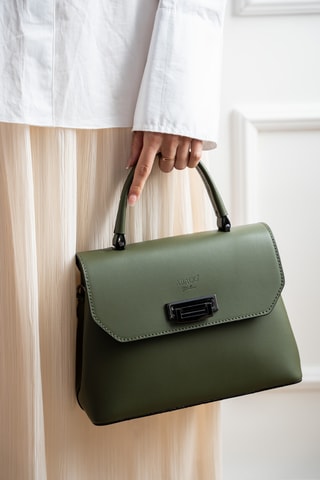 Kalfsleren Handtas Laurie - Groen