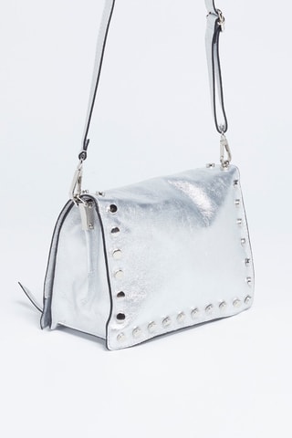 Leren Schoudertas Iris - Zilverkleurig