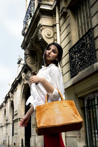 Leren Handtas Myra - Camel