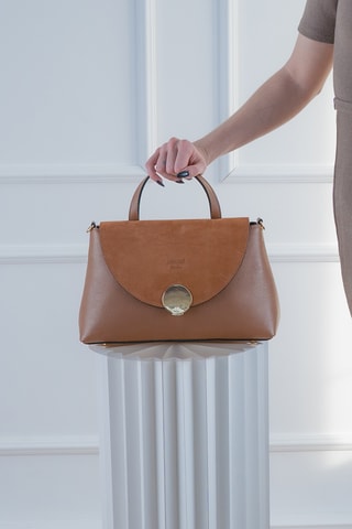 Leren Schoudertas Row - Camel