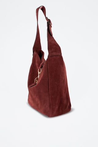 Nubuck Schoudertas Lexi - Bordeauxrood