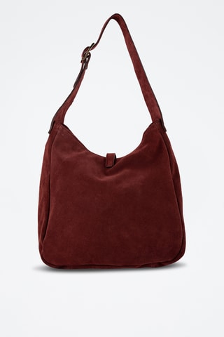 Nubuck Schoudertas Lexi - Bordeauxrood
