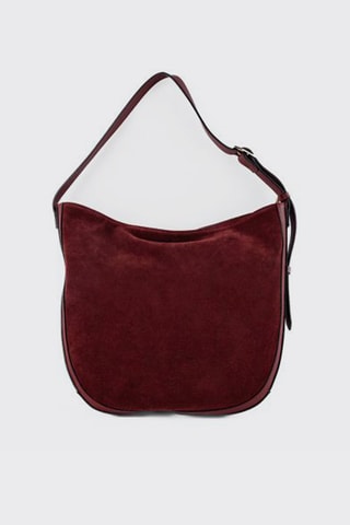 Nubuck Trendy Handtas Moss - Bordeauxrood
