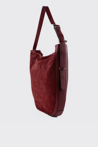 Nubuck Trendy Handtas Moss - Bordeauxrood