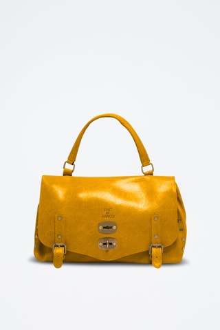 Leren Handtas Gavi - Zwart en mosterdgeel