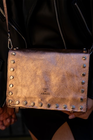 Leren Schoudertas Iris - Roségoudkleurig