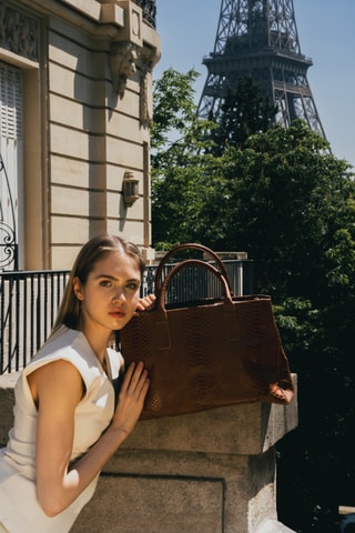 Leren Handtas Myra  - Bruin